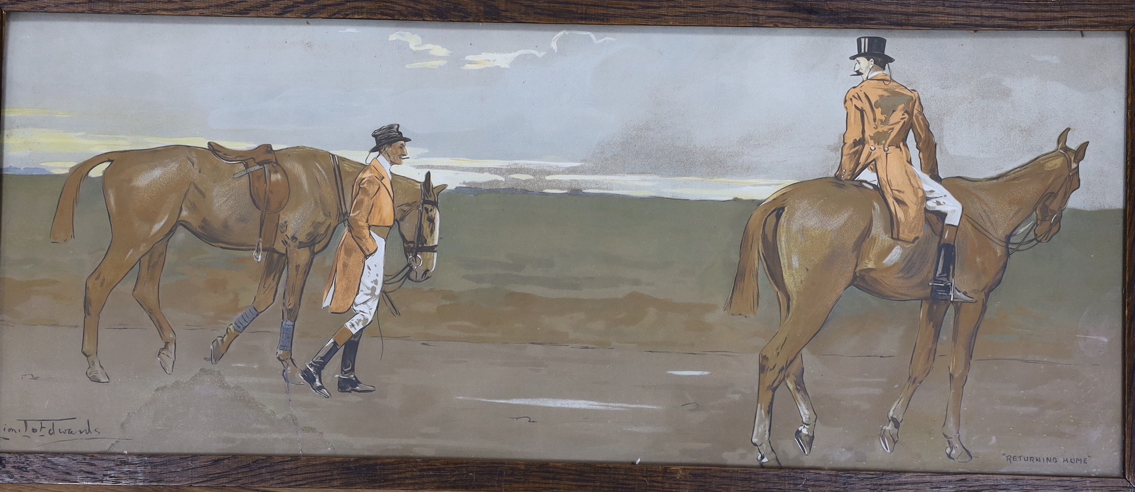 Cecil Aldin and Lionel Edwards, seven assorted colour prints, Hunting and coaching scenes, largest 27 x 69cm